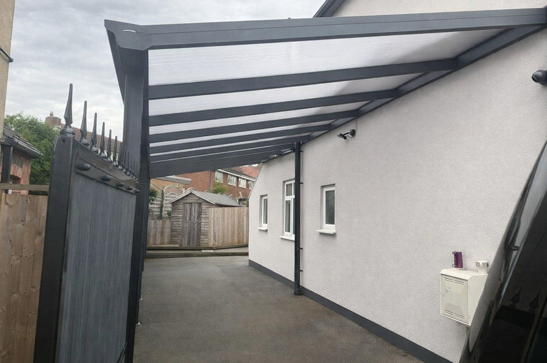 Midland Garden Furniture DePonti Carport Bosco installation in Leamington Spa, Warwickshire.