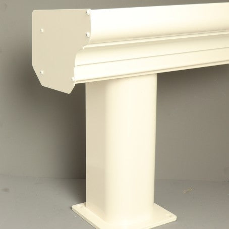 A modern Deponti BOSCO aluminium veranda colour swatch in Cream RAL9001. Corner posts and gutter cut out for reference.