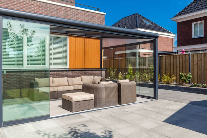 6M Wide Deponti BOSCO Aluminium Veranda Polycarbonate Roof (Available Depths Of 2.5M,3M,3.5M &4M)