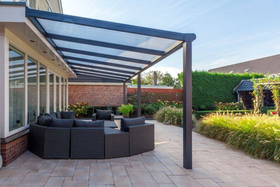 6M Wide Deponti BOSCO Aluminium Veranda Polycarbonate Roof (Available Depths Of 2.5M,3M,3.5M &4M)