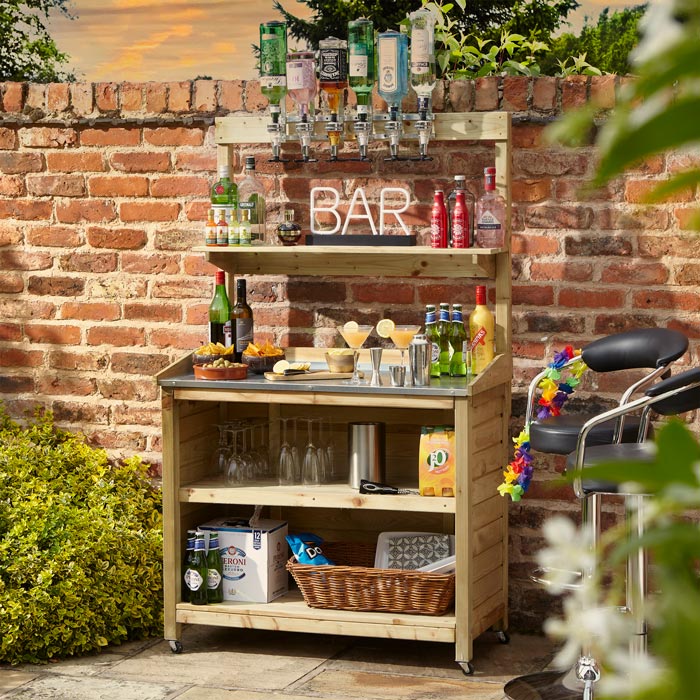 Midland Garden Furniture Garden Mini Bar Zinc Coated Counter Top
