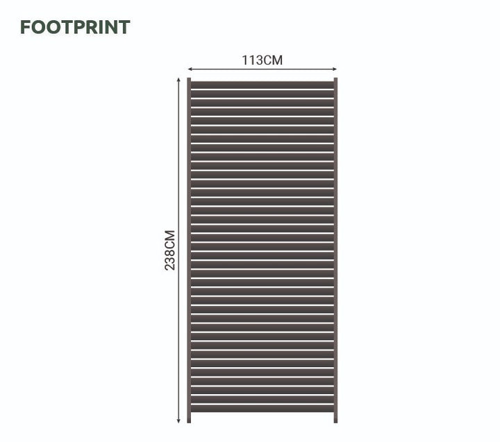 1.2M NOVA TITAN Aluminium Pergola FIXED WALL - PEBBLE