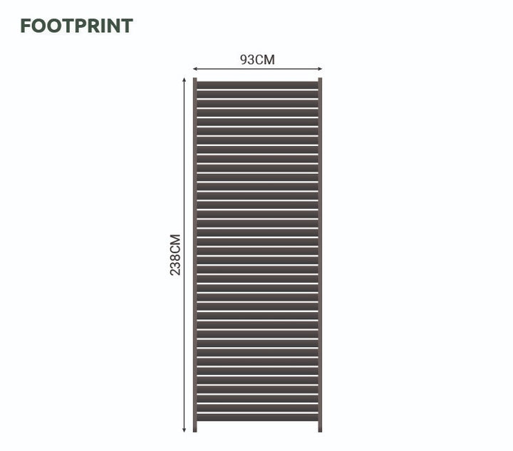 1M NOVA TITAN Aluminium Pergola FIXED WALL - GREY