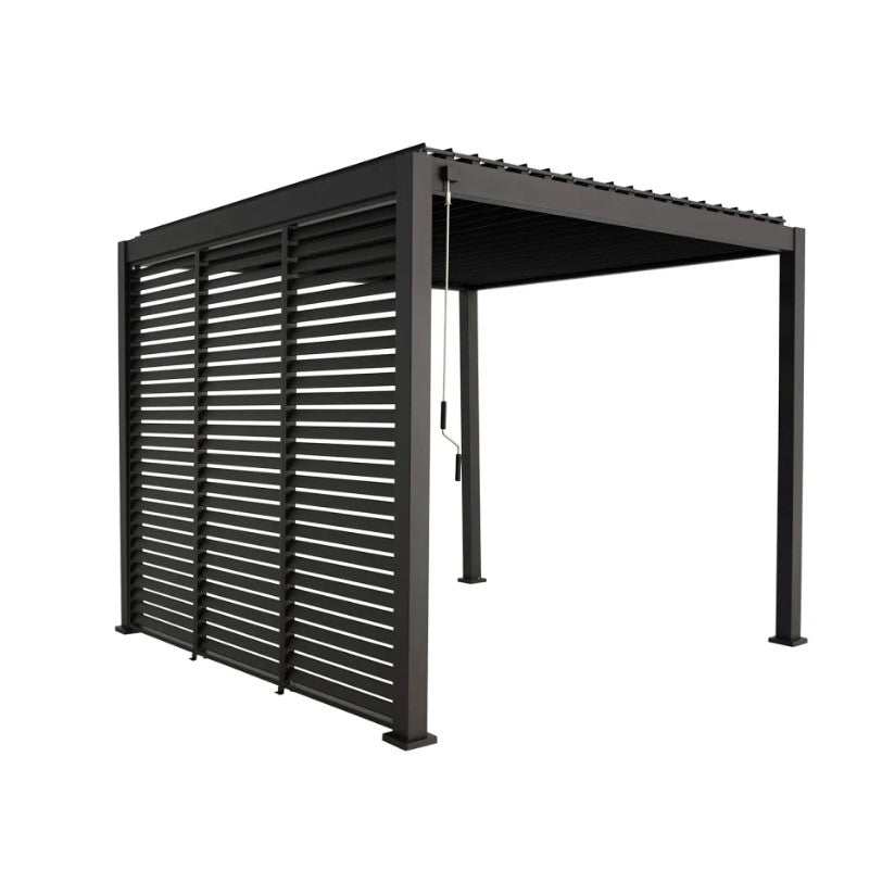 1.2M NOVA TITAN Aluminium Pergola FIXED WALL - GREY