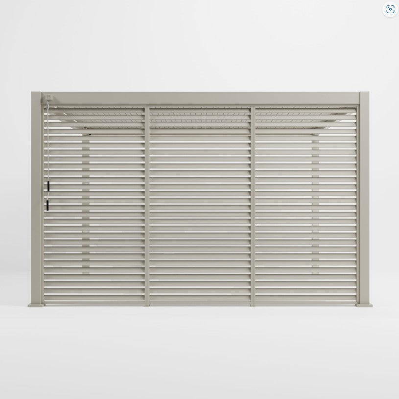 1.2M NOVA TITAN Aluminium Pergola FIXED WALL - PEBBLE