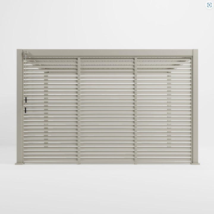 1.2M NOVA TITAN Aluminium Pergola FIXED WALL - PEBBLE