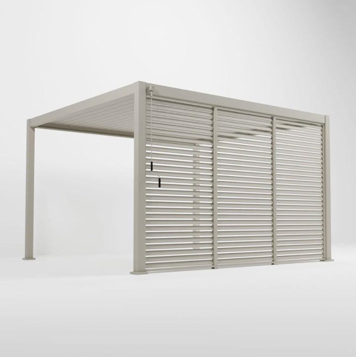 1.2M NOVA TITAN Aluminium Pergola FIXED WALL - PEBBLE