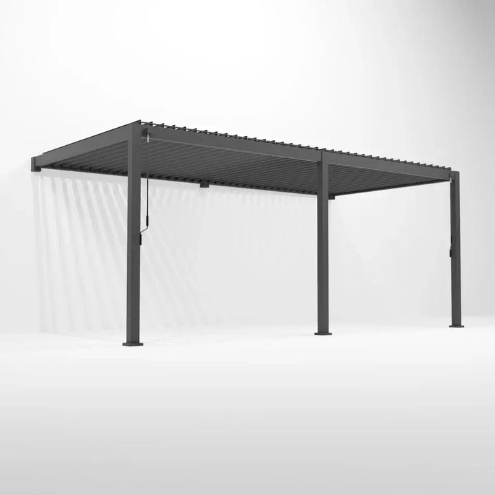 6M x 3M Rectangular NOVA TITAN WALL MOUNTED Pergola GREY New 2025 Model