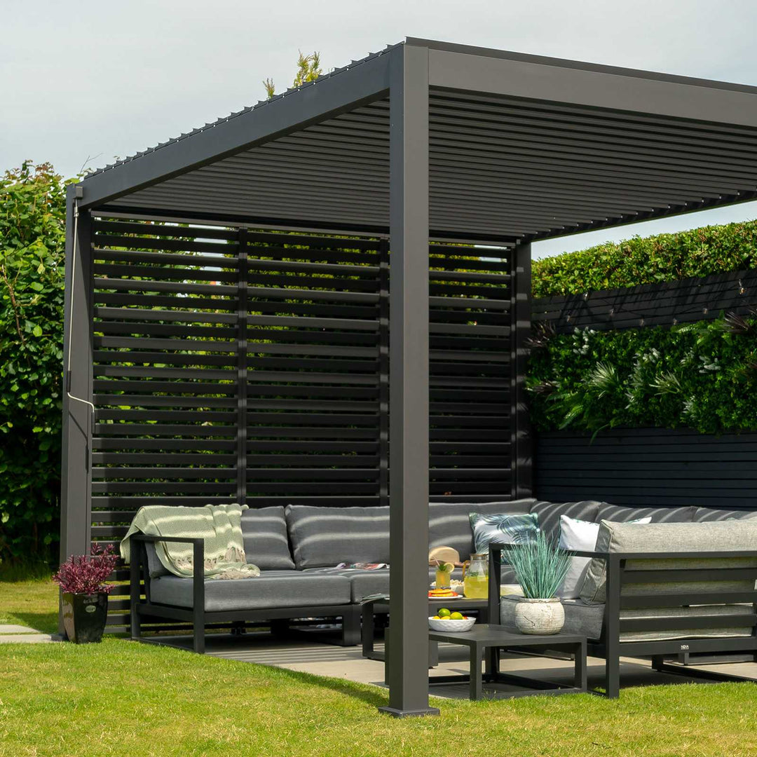 1.2M NOVA TITAN Aluminium Pergola FIXED WALL - GREY