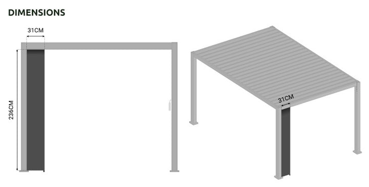 31cm NOVA Titan Aluminium Cavity Single Wall Panel in Graphite Grey