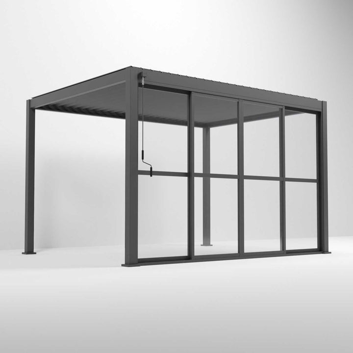 3.6M NOVA Titan Aluminium Transparent French Sliding Door System Graphite Grey