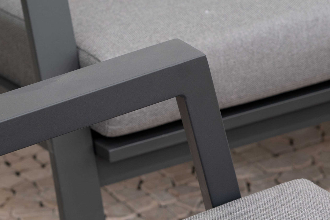 Nova - Phoenix L-Shaped Corner Sofa Lounge Dining Set with Rectangular Rising Table - Grey