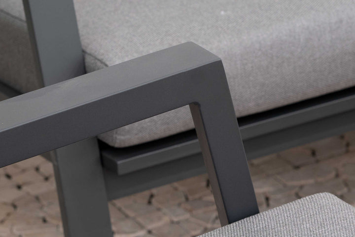 Nova - Phoenix L-Shaped Corner Sofa Lounge Dining Set with Rectangular Rising Table - Grey