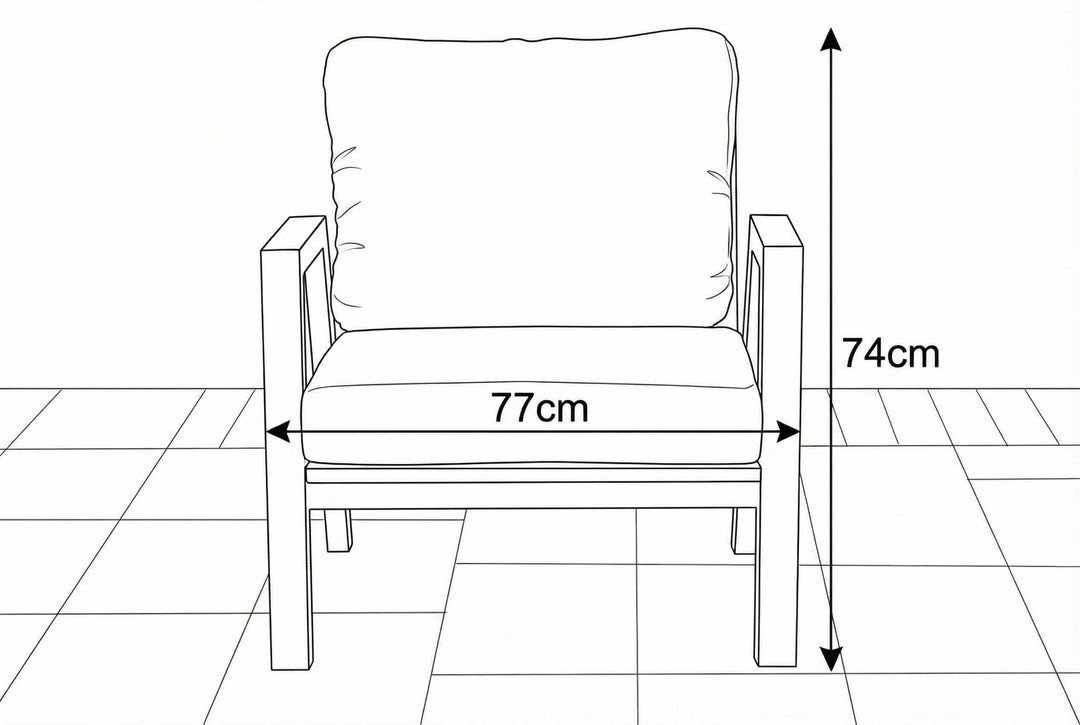 Nova Phoenix Outdoor Living Product Dimensions Drawings Midland Garden Furniture. single arm chair.