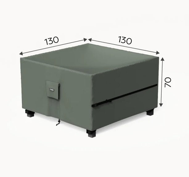 Nova grey outdoor patio garden furniture cover with dimensions labelled on a white background