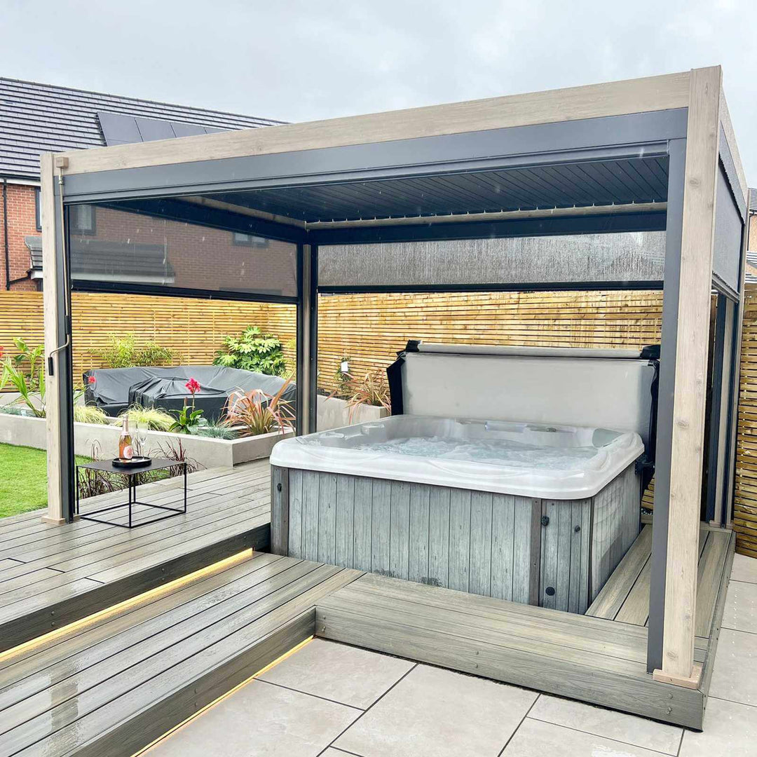 4M x 3.6M Rectangular NOVA TITAN Pergola WOOD LOOK New 2026 Model