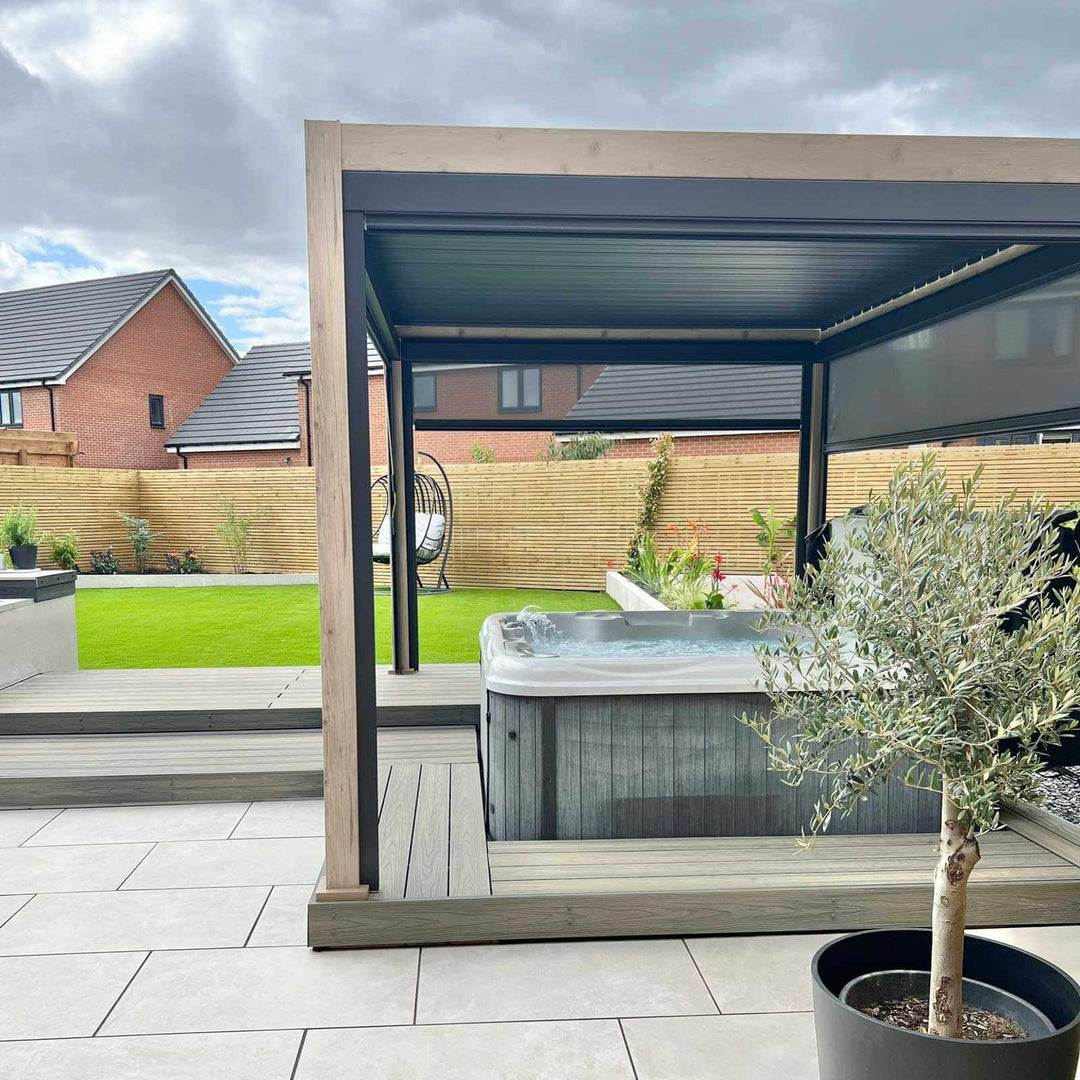 4M x 3.6M Rectangular NOVA TITAN Pergola WOOD LOOK New 2026 Model