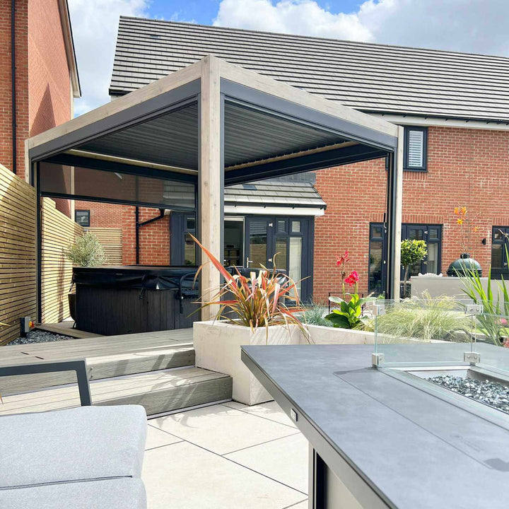 4M x 3.6M Rectangular NOVA TITAN Pergola WOOD LOOK New 2026 Model