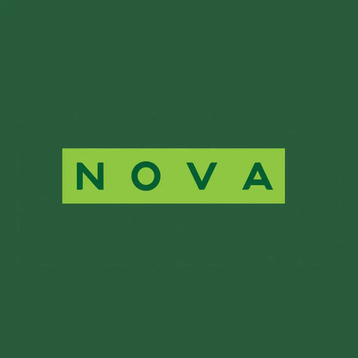 Green 'NOVA' logo on a dark green background