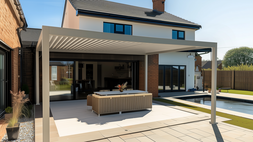 4M x 3M Rectangular NOVA TITAN Pergola PEBBLE New 2025 Model