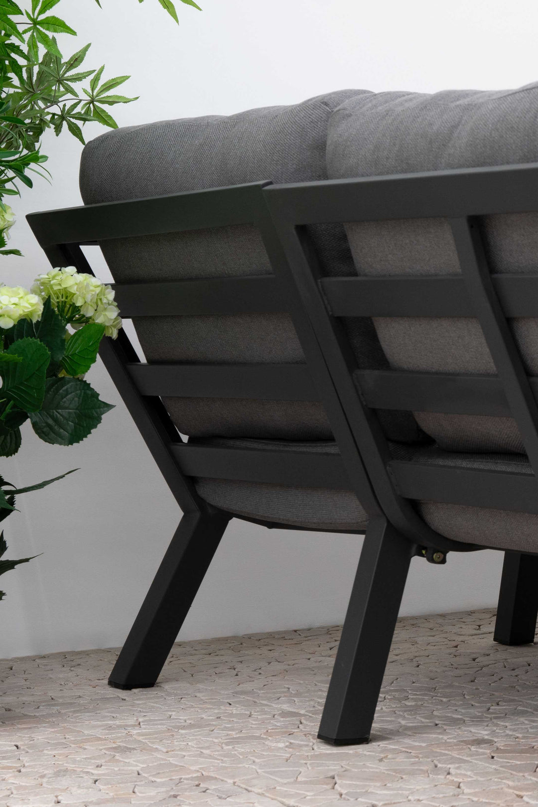 Nova - Phoenix L-Shaped Corner Sofa Lounge Dining Set with Rectangular Rising Table - Grey