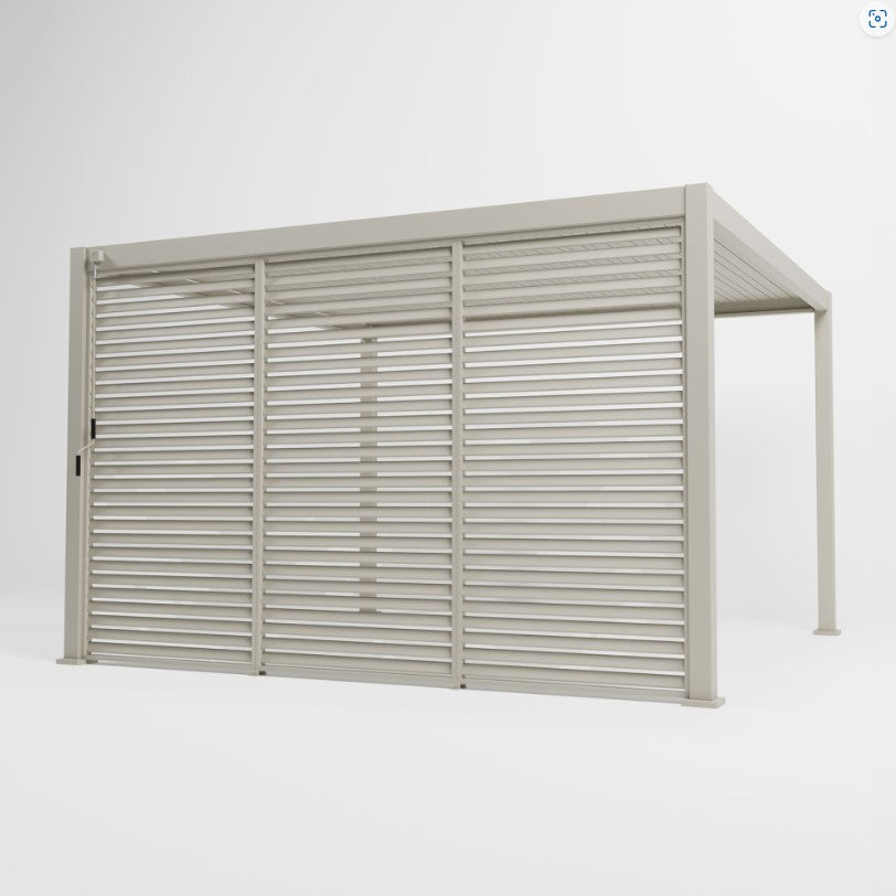 1.2M NOVA TITAN Aluminium Pergola FIXED WALL - PEBBLE