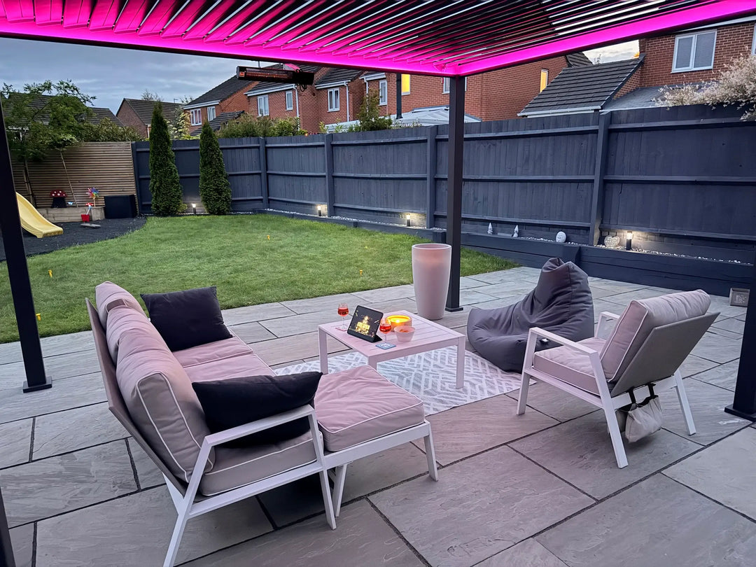 NOVA Tian Pergola LED Lighting Demo with flashing colours